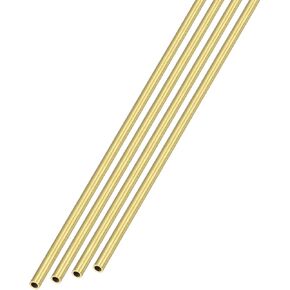 METALLIXITY Brass Tube (1.8mm OD x 0.2mm Wall T x 300mm L) 4Pcs, Straight Tubing - for Home Furnishing, Machinery, DIY Handicraft in Kuwait