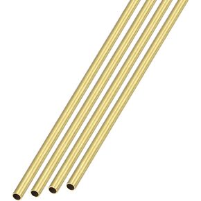 METALLIXITY Brass Tube (2.5mm OD x 0.2mm Wall T x 300mm L) 4Pcs, Straight Tubing - for Home Furnishing, Machinery, DIY Handicraft in Kuwait