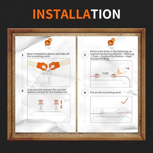 حامل مصهر ANL 400A من LiTime، مجموعة كتلة مصهر ANL مضمنة مع مصهر ANL بقدرة 250 أمبير لنظام الصوت والفيديو في قارب السيارة in Kuwait