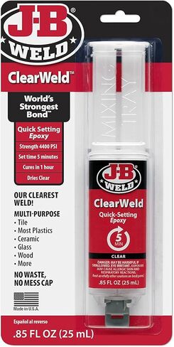 J-B Weld 50112 Clear 25 ml ClearWeld حقنة إيبوكسي سريعة الإعداد (عبوة من 2) in Kuwait