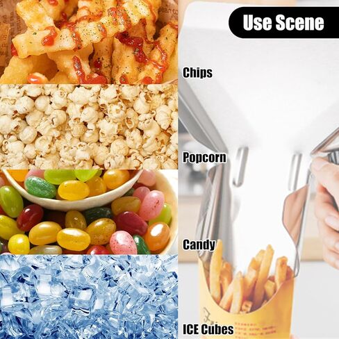 CNQLIS Popcorn Scoop and Salt Shaker, Stainless Steel Popcorn Scooper French Fry Scoop Serving Spoon for Filling Foods into Bags Boxs, Home Theater Popcorn Machine Accessories in Kuwait