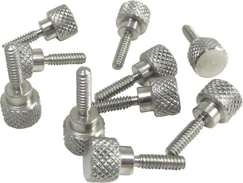 10 عبوات من خيوط 6-32 × 1/2 بوصة 303 من الفولاذ المقاوم للصدأ الماسي المخرش ومقابض مسامير الإبهام مع أكتاف مستقيمة وخيوط اليد اليمنى SAE طرف مسطح غير مطلي in Kuwait