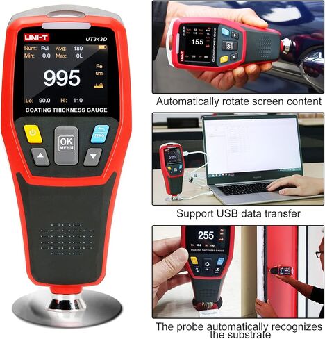 UNI-T UT343D Digital Coating Thickness Gauge Meter Tester Range 0 to 1250um with USB Data Function in Saudi Arabia