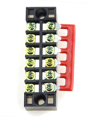XINGYHENG 12pcs (6 Set) 600V 15A 6 Positions Double Row Screw Terminal Strip and 400V 15A 6 Positions Red/Black Pre-Insulated Terminal Barrier Strip in Saudi Arabia
