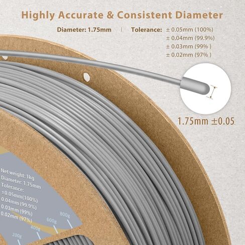 DURAMIC 3D PETG Filament 1.75 مم أسود، خيوط طباعة ثلاثية الأبعاد 1 كجم بكرة (2.2 رطل)، خيوط سوداء 1.75 مم دقة الأبعاد +/- 0.05 مم غير متشابكة، غير قابلة للانسداد، غير خيوط in Kuwait