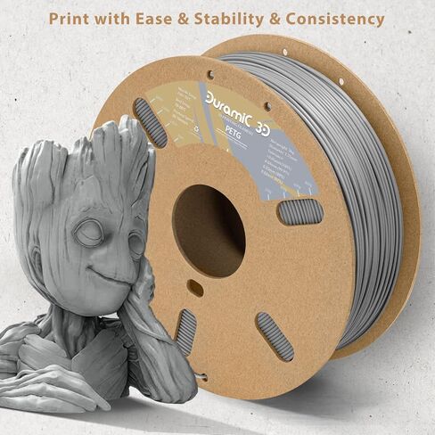 DURAMIC 3D PETG Filament 1.75 مم أسود، خيوط طباعة ثلاثية الأبعاد 1 كجم بكرة (2.2 رطل)، خيوط سوداء 1.75 مم دقة الأبعاد +/- 0.05 مم غير متشابكة، غير قابلة للانسداد، غير خيوط in Kuwait