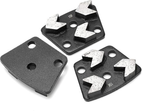 قرص طحن ماسي، 3 قطع من وسادة طحن الأرضية الماسية شبه المنحرفة، أحذية طحن خرسانية 16#، سطح أملس وأسنان قاطعة، سهلة الحمل in Kuwait