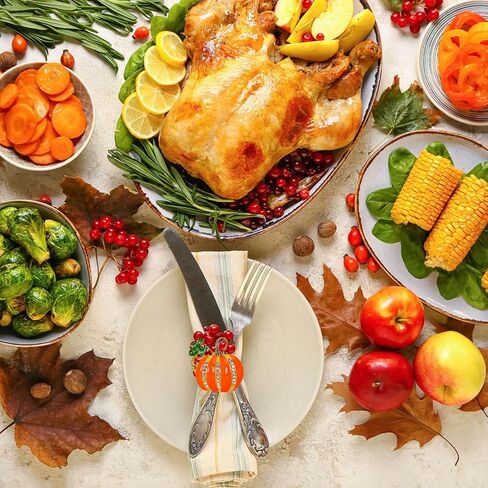 والين 6 قطع من حامل مناديل اليقطين الخريفي، خواتم مناديل عيد الشكر، خواتم معدنية لخريف الخريف، اليقطين، مشبك مناديل اليقطين مع حجر الراين، خواتم طاولة العشاء للحفلات والتجمعات العائلية وديكور طاولة in Kuwait