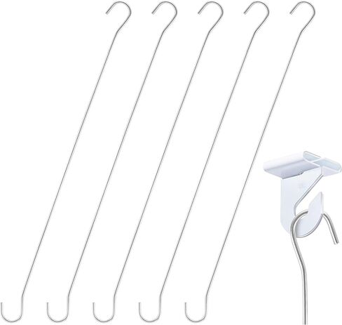 جلوسي اند مجموعة من 50 قطعة - سلك تعليق معدني مزدوج بطول 12 انش على شكل حرف C، خطاف سقف، حامل لافتات للسقف، شماعات للسقف، فتحة خطاف 5/8 انش in Kuwait