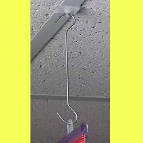 جلوسي اند مجموعة من 50 قطعة - سلك تعليق معدني مزدوج بطول 12 انش على شكل حرف C، خطاف سقف، حامل لافتات للسقف، شماعات للسقف، فتحة خطاف 5/8 انش in Kuwait