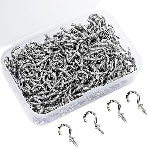 MTJSWXSY 245 قطعة خطافات سقف معدنية، خطافات سقف 1/2 بوصة، خطافات لولبية صغيرة، خطافات تعليق خفيفة (أسود) in Kuwait