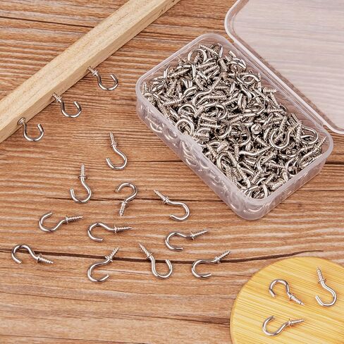 MTJSWXSY 245 قطعة خطافات سقف معدنية، خطافات سقف 1/2 بوصة، خطافات لولبية صغيرة، خطافات تعليق خفيفة (أسود) in Kuwait