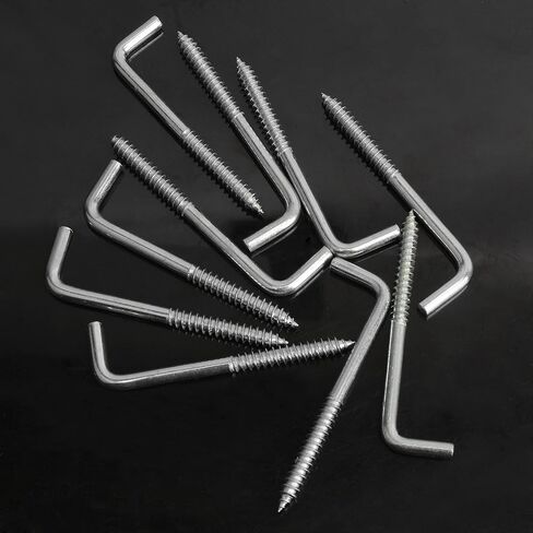 YXQ 12 قطعة خطاف انحناء مربع، M3-33x14mm خطاف حائط بزاوية قائمة على شكل حرف L، M3-33x14mm لتعليق عرض المجوهرات، مطلي بالزنك in Kuwait