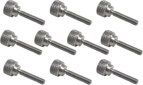 10 عبوات من خيوط 8-32 × 3/4 بوصة 303 من الفولاذ المقاوم للصدأ الماسي المخرش ومقابض مسامير الإبهام مع أكتاف مستقيمة وخيوط اليد اليمنى SAE طرف مسطح غير مطلي in Saudi Arabia