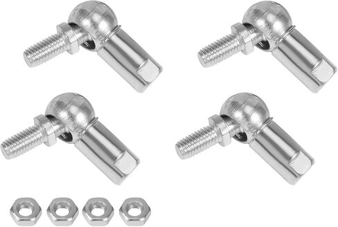 Kozelo 4 قطع CS8 زاوية كروية مشتركة - [M5x0.8 خيط أنثى يسار، M5x0.8 خيط ذكر يمين] وصلة كوع زنبركية غازية مناسبة للسيارات، باب مفصلي، خزانة in Kuwait