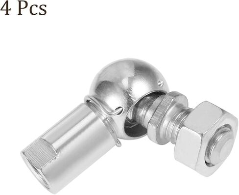 Kozelo 4 قطع CS8 زاوية كروية مشتركة - [M5x0.8 خيط أنثى يسار، M5x0.8 خيط ذكر يمين] وصلة كوع زنبركية غازية مناسبة للسيارات، باب مفصلي، خزانة in Kuwait