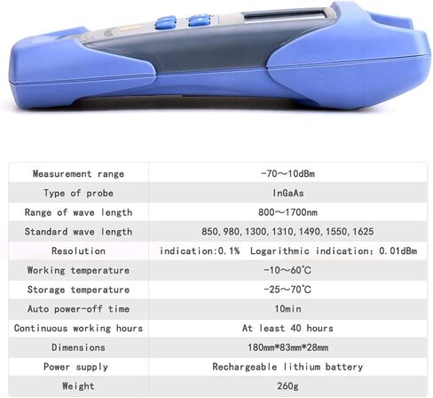 جهاز قياس طاقة ضوئية محمول من ألياف FTTH كابل بصري أو شبكة مع واجهة FC SC لاختبار CATV واختبار CCTV والاتصالات in Kuwait