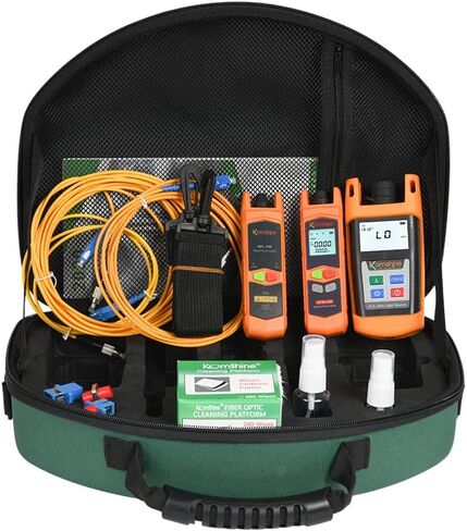 Komshine KLT-12E Optic Fiber Loss Tester Optical Fiber Loss Test Kit Optical Power Meter + Optical Light Source + VFL + FOCP (KLT-12E) in Saudi Arabia