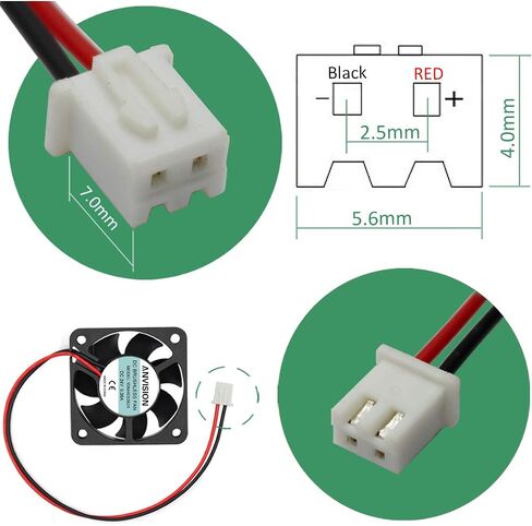 ANVISION 40 مم × 10 مم DC 12V مروحة تبريد بدون فرشاة، محمل كروي مزدوج، 2 دبوس in Saudi Arabia