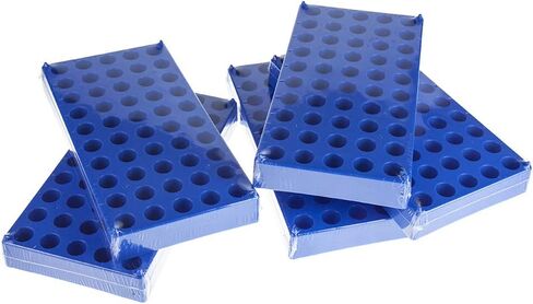 5 عبوات من رف القارورة، لون ازرق واحد يحمل 50 قارورة قياسية 12 ملم 2 مل، حامل انبوب طرد مركزي بلاستيكي in Kuwait