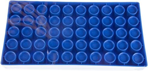 5 عبوات من رف القارورة، لون ازرق واحد يحمل 50 قارورة قياسية 12 ملم 2 مل، حامل انبوب طرد مركزي بلاستيكي in Kuwait