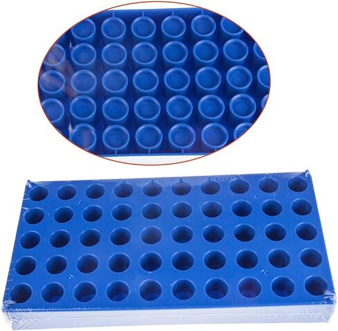 5 عبوات من رف القارورة، لون ازرق واحد يحمل 50 قارورة قياسية 12 ملم 2 مل، حامل انبوب طرد مركزي بلاستيكي in Kuwait