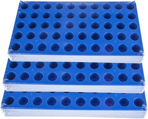 5 عبوات من رف القارورة، لون ازرق واحد يحمل 50 قارورة قياسية 12 ملم 2 مل، حامل انبوب طرد مركزي بلاستيكي in Kuwait