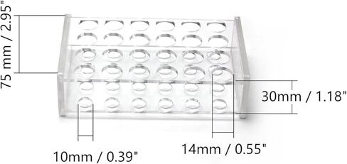 حامل أنبوب اختبار قطعة واحدة من Othmro، حامل أنبوب طرد مركزي 14 مم 24 بئر، حامل بلاستيكي مستطيل حامل حامل أنبوب اختبار رف حامل المختبر لتزيين الحفلات شفاف in Kuwait