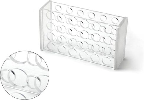 حامل أنبوب اختبار قطعة واحدة من Othmro، حامل أنبوب طرد مركزي 14 مم 24 بئر، حامل بلاستيكي مستطيل حامل حامل أنبوب اختبار رف حامل المختبر لتزيين الحفلات شفاف in Kuwait