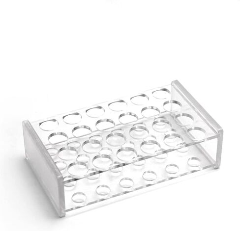حامل أنبوب اختبار قطعة واحدة من Othmro، حامل أنبوب طرد مركزي 14 مم 24 بئر، حامل بلاستيكي مستطيل حامل حامل أنبوب اختبار رف حامل المختبر لتزيين الحفلات شفاف in Kuwait