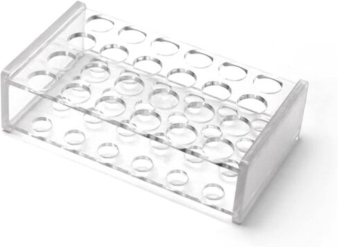 حامل أنبوب اختبار قطعة واحدة من Othmro، حامل أنبوب طرد مركزي 14 مم 24 بئر، حامل بلاستيكي مستطيل حامل حامل أنبوب اختبار رف حامل المختبر لتزيين الحفلات شفاف in Kuwait