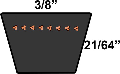 حزام D&D PowerDrive 3VX380 V، 3VX مطاط، 3/8" x 38" OC in Kuwait