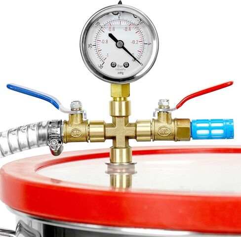 غرفة تفريغ QWORK، غطاء أكريليك مقسّى سعة 5 جالون، غرفة تفريغ من الفولاذ المقاوم للصدأ، لإزالة الغازات من السيليكون، وتثبيت الخشب in Kuwait