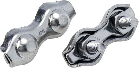 Sydien 10Pcs 304 Stainless Steel M2 Double Wire Rope Clip Cable Clamps for 1/16" Diameter Wire Cable in Saudi Arabia