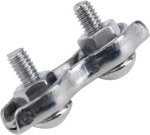 Sydien 10Pcs 304 Stainless Steel M2 Double Wire Rope Clip Cable Clamps for 1/16" Diameter Wire Cable in Saudi Arabia