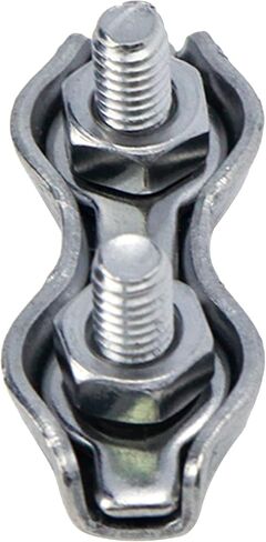 Sydien 10Pcs 304 Stainless Steel M2 Double Wire Rope Clip Cable Clamps for 1/16" Diameter Wire Cable in Saudi Arabia