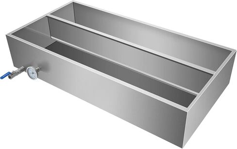 VBENLEM وعاء مبخر شراب القيقب مقاس 36 × 24 × 18.5 بوصة من الفولاذ المقاوم للصدأ وعاء غليان شراب القيقب مع صمام ومقياس حرارة ومقلاة مقسمة ومقلاة تغذية in Saudi Arabia