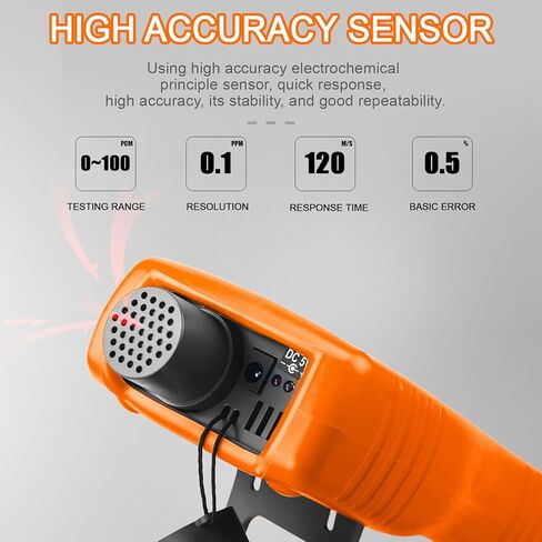 كاشف غاز الأمونيا المحمول، شاشة 0 ~ 100 جزء في المليون Nh3 XF-5800G USB قابلة لإعادة الشحن مع درجة الحرارة (℉/درجة مئوية)، والرطوبة، ومراقبة الإنذار لمزارع الدواجن والصناعة in Kuwait