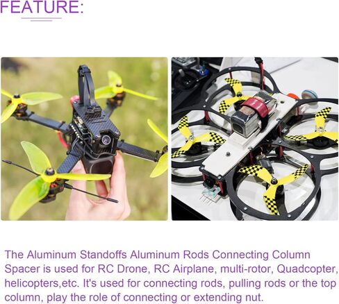 DMiotech 10 عبوات M3x20mm ألومنيوم مخرش فاصل عمود مستدير لطائرة RC FPV بدون طيار DIY أجزاء رمادي in Kuwait