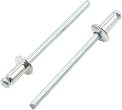 TOUHIA 100 قطعة من المسامير المصنوعة من الألومنيوم مقاس 1/8 بوصة × 1/4 بوصة، مسامير عمياء على شكل قبة (4-2)، فجوة 0.06 بوصة - 0.12 بوصة in Kuwait