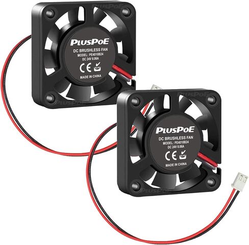 PLUSPOE 2-Pack 40mm x 10mm DC 12V Brushless Cooling Fan, Dual Ball Bearing for Computer case 3D Printer Humidifier and Other Small Appliances Series Repair Replacement in Kuwait