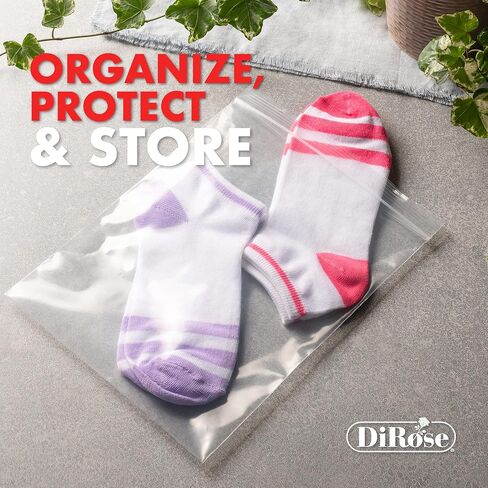 Dirose Reclosable Poly Zip Top Bags - 7" x 10" (100 Count), 2 Mil - Plastic Ziplock Bags – Resealable Plastic Bags with Zipper - Clear Bags for Snacks, Hardware, Arts & Crafts in Kuwait