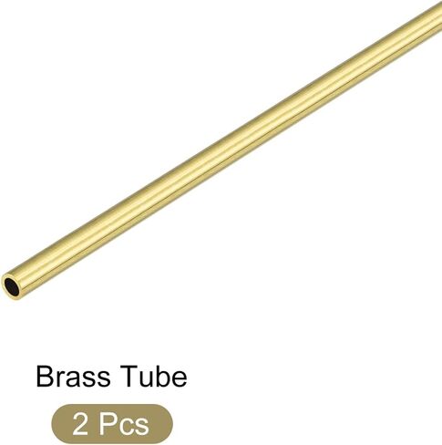METALLIXITY Brass Tube (3mm OD x 0.5mm Wall T x 200mm L) 2Pcs, Straight Tubing - for Home Furnishing, Machinery, DIY Handicraft in Kuwait