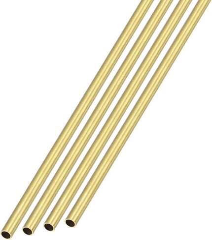 METALLIXITY Brass Tube (2.5mm OD x 0.2mm Wall T x 300mm L) 4Pcs, Straight Tubing - for Home Furnishing, Machinery, DIY Handicraft in Kuwait