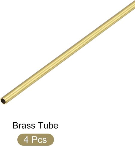 METALLIXITY Brass Tube (2.5mm OD x 0.2mm Wall T x 300mm L) 4Pcs, Straight Tubing - for Home Furnishing, Machinery, DIY Handicraft in Kuwait