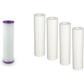 Aquasana EQ-PFC.35 Replacement Post Whole House Water Filter Systems, 1 Count (Pack of 1), White & EQ-303-20 20 inch 3-Pack Water Filter, White