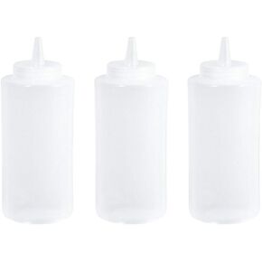 Great Credentials© Squeeze Bottles Clear مجموعة من 3، 8 أونصة (8 أونصة.)