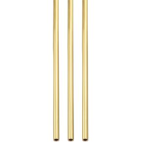 4mm x 0.2mm x 300mm(ODxWall TxL) Brass Tube - 3Pack - Good for Machinery Equipment DIY Decorative Frame - Round Metal Tubing