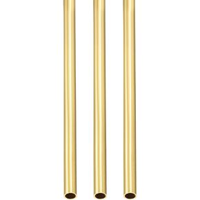 4mm x 0.2mm x 300mm(ODxWall TxL) Brass Tube - 3Pack - Good for Machinery Equipment DIY Decorative Frame - Round Metal Tubing