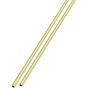 METALLIXITY Brass Tube (2mm OD x 0.25mm Wall T x 300mm L) 2Pcs, Straight Tubing - for Home Furnishing, Machinery, DIY Handicraft in Saudi Arabia